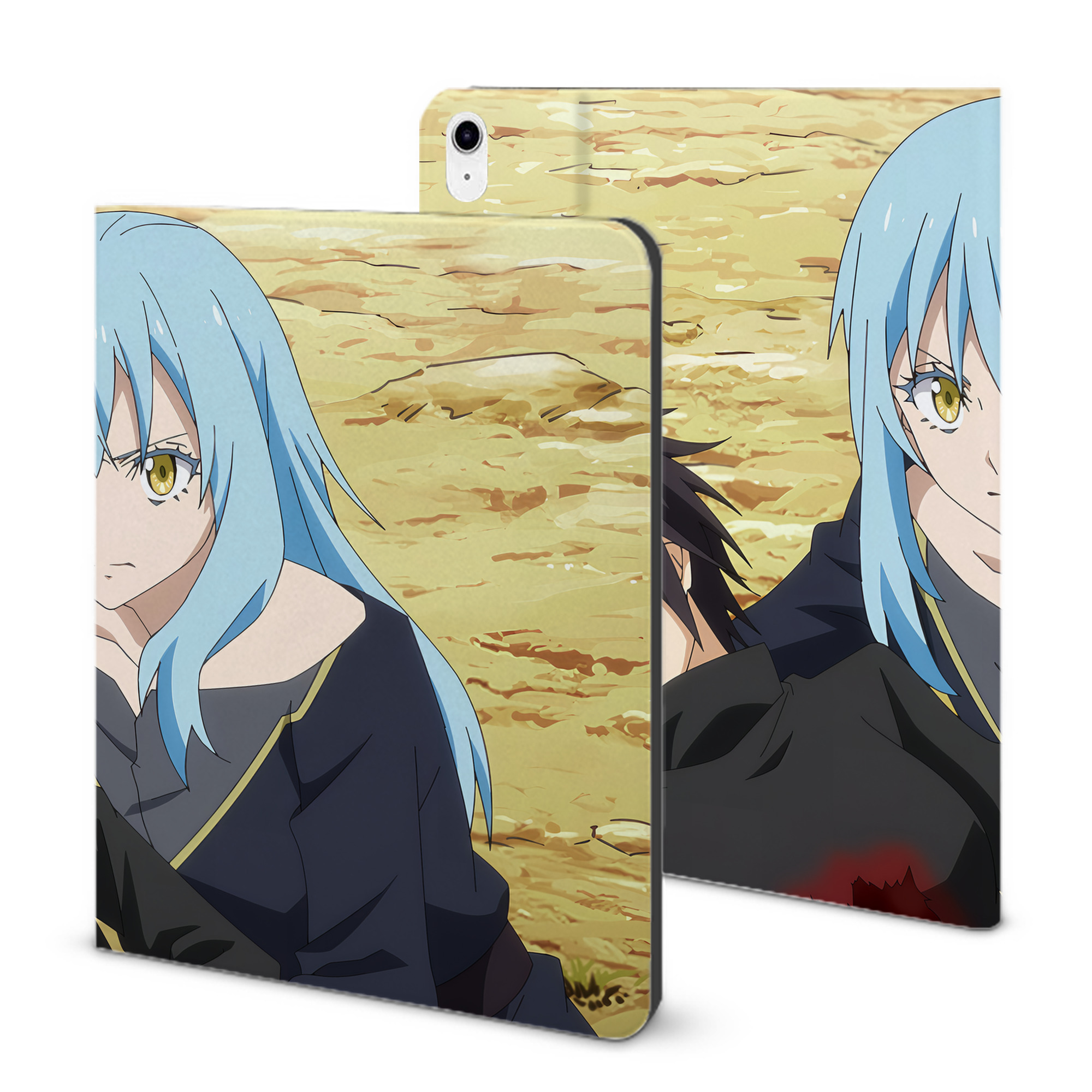 （画像用） 転スラ Regarding Reincarnated to Slime IPad ケース ブック型 PUレザー TPU 耐衝撃 軽量 薄型 ペン収納なし 全面保護 IPad 各モデル対応